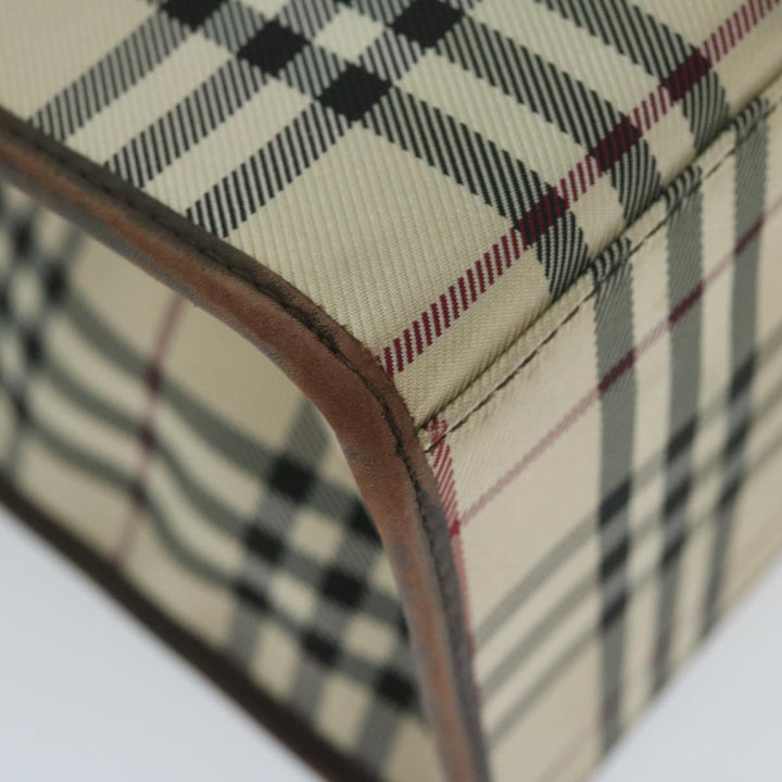 Burberry Nova Check Shoulder Bag Nylon Canvas Beige Auth 60156