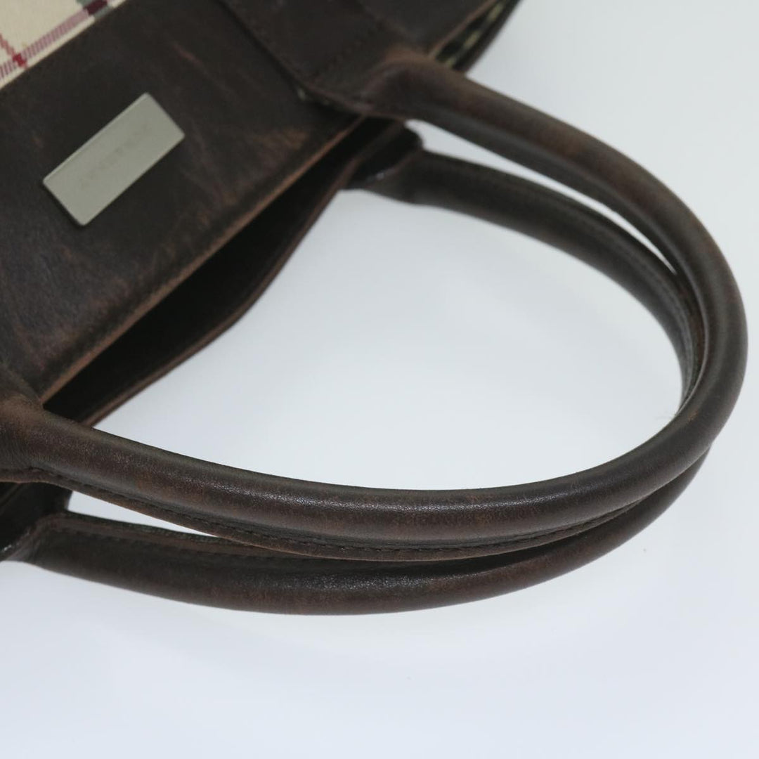 Burberry Nova Check Shoulder Bag Nylon Canvas Beige Auth 60156