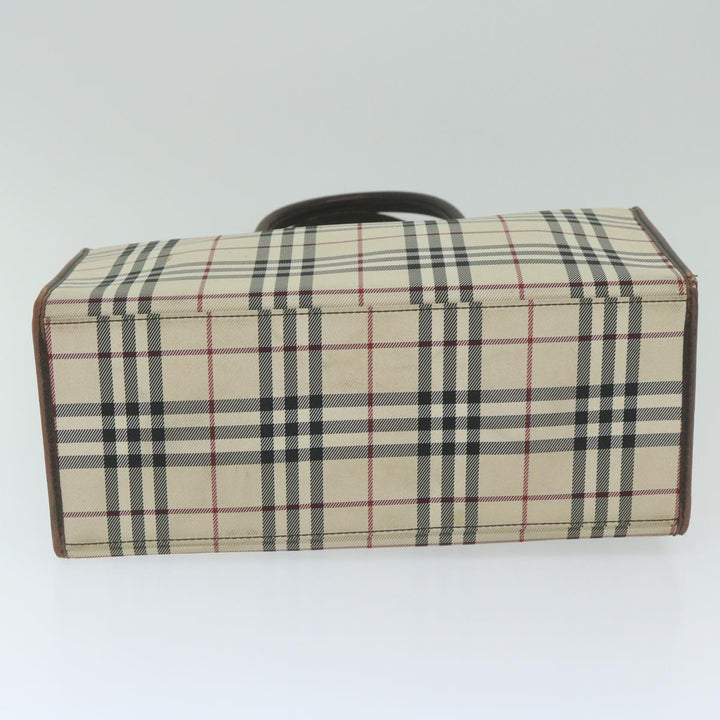 Burberry Nova Check Shoulder Bag Nylon Canvas Beige Auth 60156