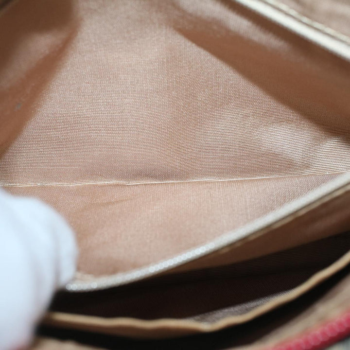 Burberry Nova Check Hand Bag Canvas Beige Red Auth 60179