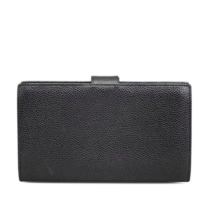 Top Quality Chanel Coco Double Fold Wallet Black Caviar S  Chanel