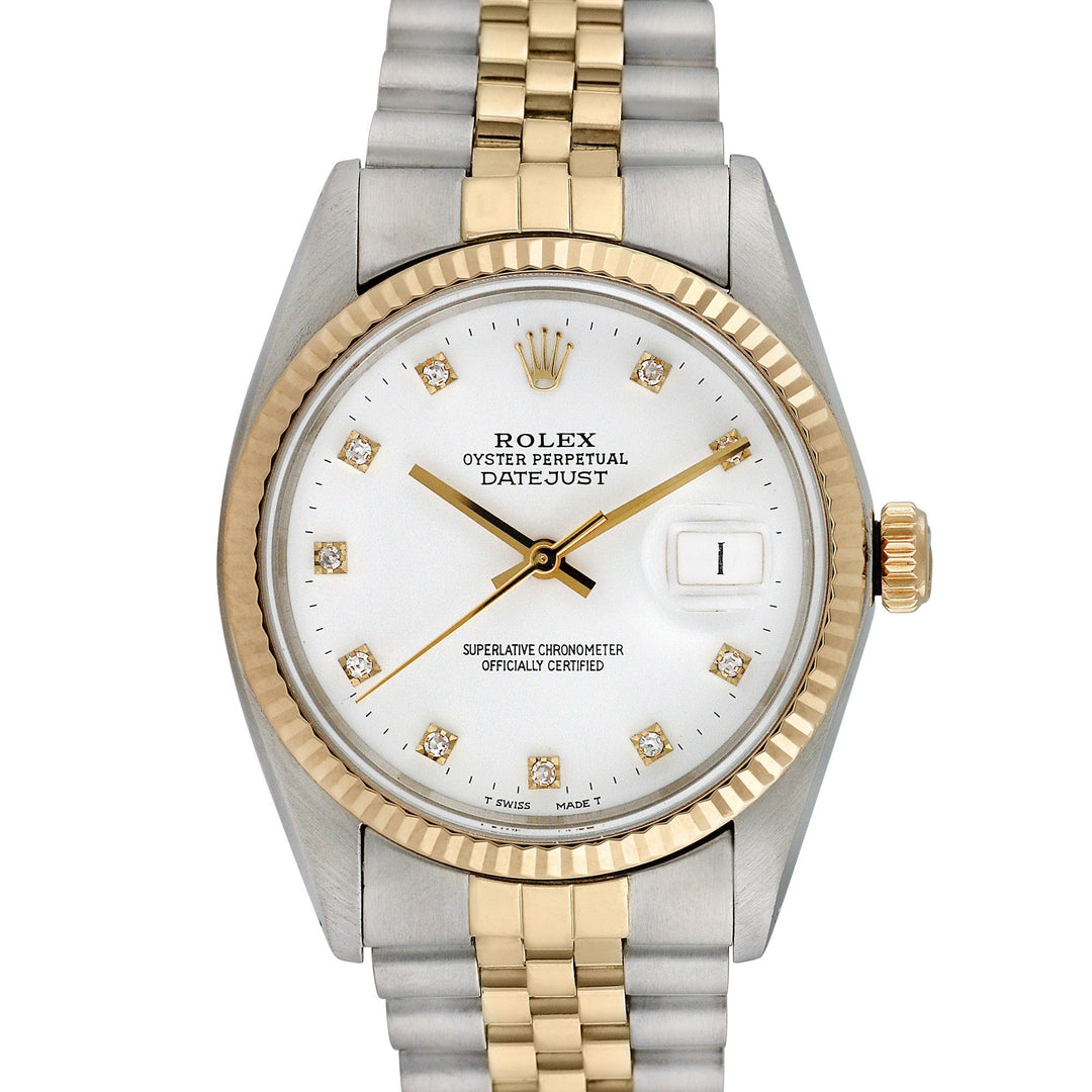 Rolex Men's Two-tone Datejust with Factory Diamonds, item #40