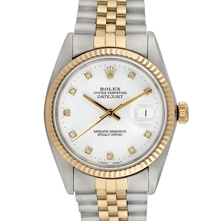 Rolex Men's Two-tone Datejust with Factory Diamonds, item #40