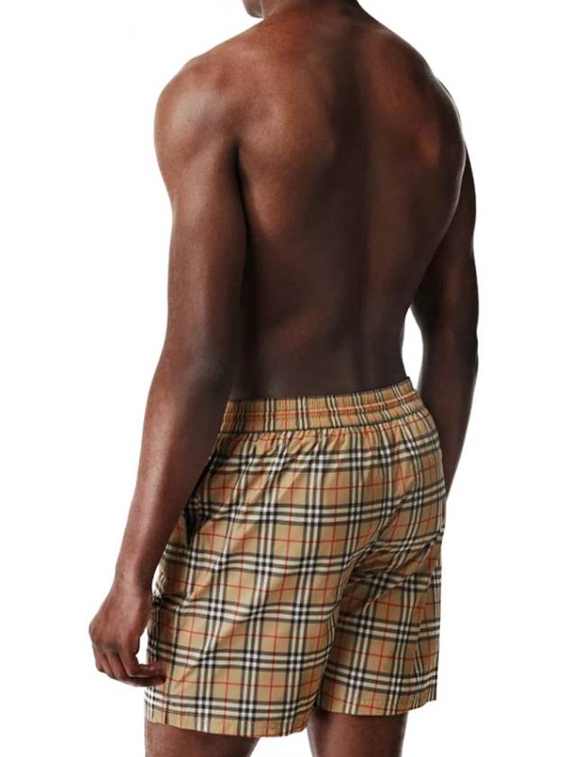Burberry Men's Small Scale Check Drawstring Swim Shorts Beige
