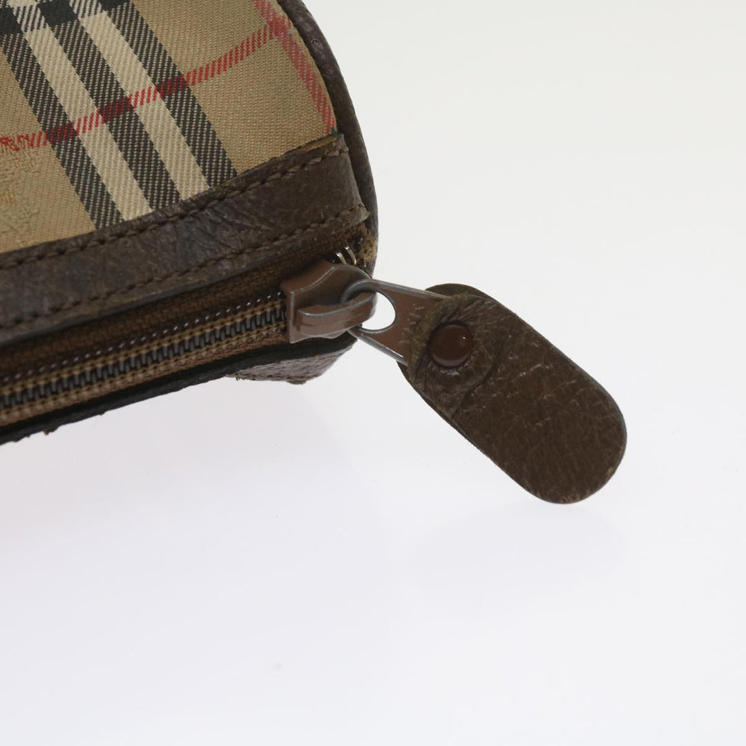 BURBERRYSs Nova Check Clutch Bag Nylon Canvas Beige Auth 60353