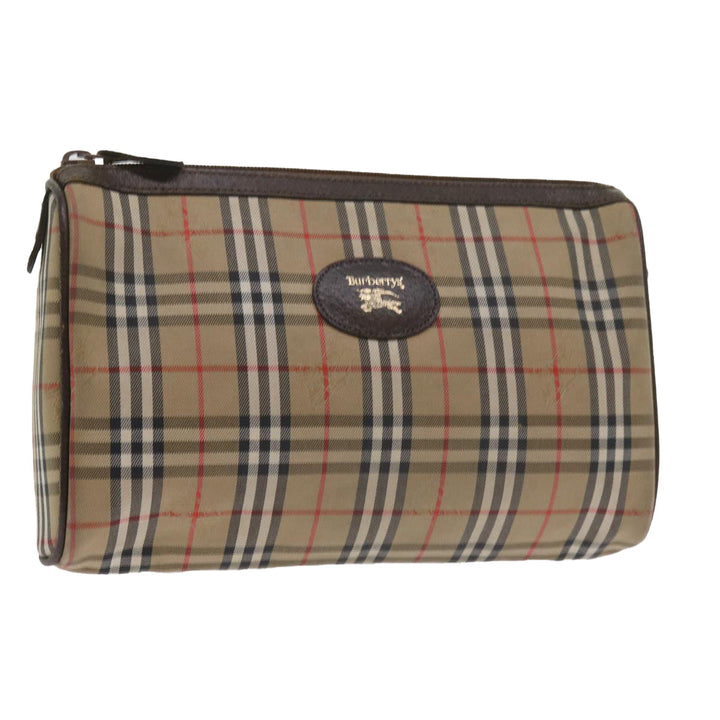 BURBERRYSs Nova Check Clutch Bag Nylon Canvas Beige Auth 60353