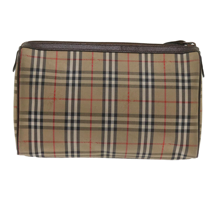 BURBERRYSs Nova Check Clutch Bag Nylon Canvas Beige Auth 60353