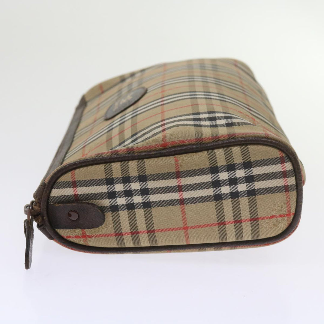 BURBERRYSs Nova Check Clutch Bag Nylon Canvas Beige Auth 60353