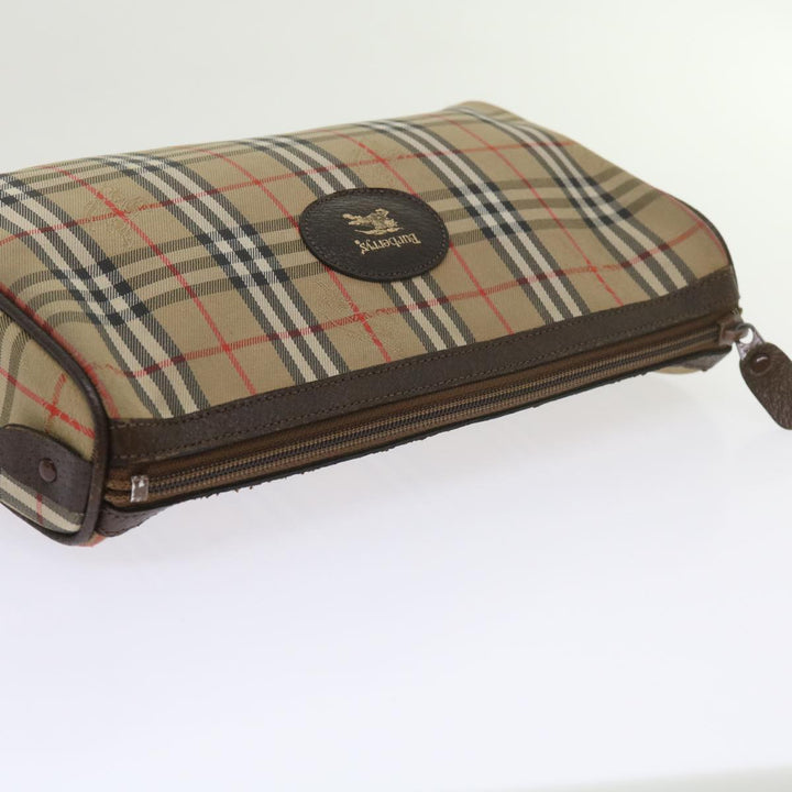 BURBERRYSs Nova Check Clutch Bag Nylon Canvas Beige Auth 60353