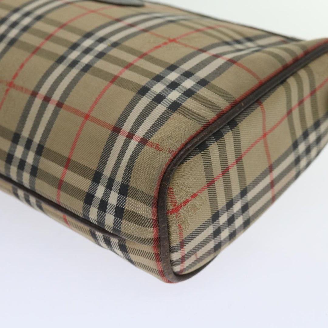 BURBERRYSs Nova Check Clutch Bag Nylon Canvas Beige Auth 60353