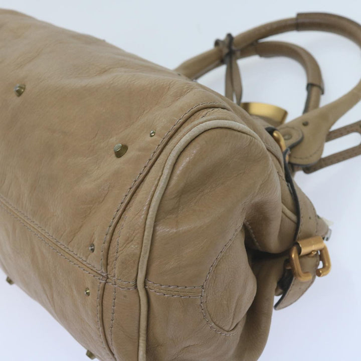 Chloe Paddington Hand Bag Leather Beige 60548