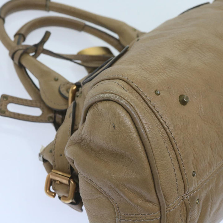Chloe Paddington Hand Bag Leather Beige 60548