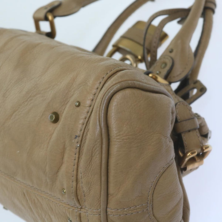 Chloe Paddington Hand Bag Leather Beige 60548