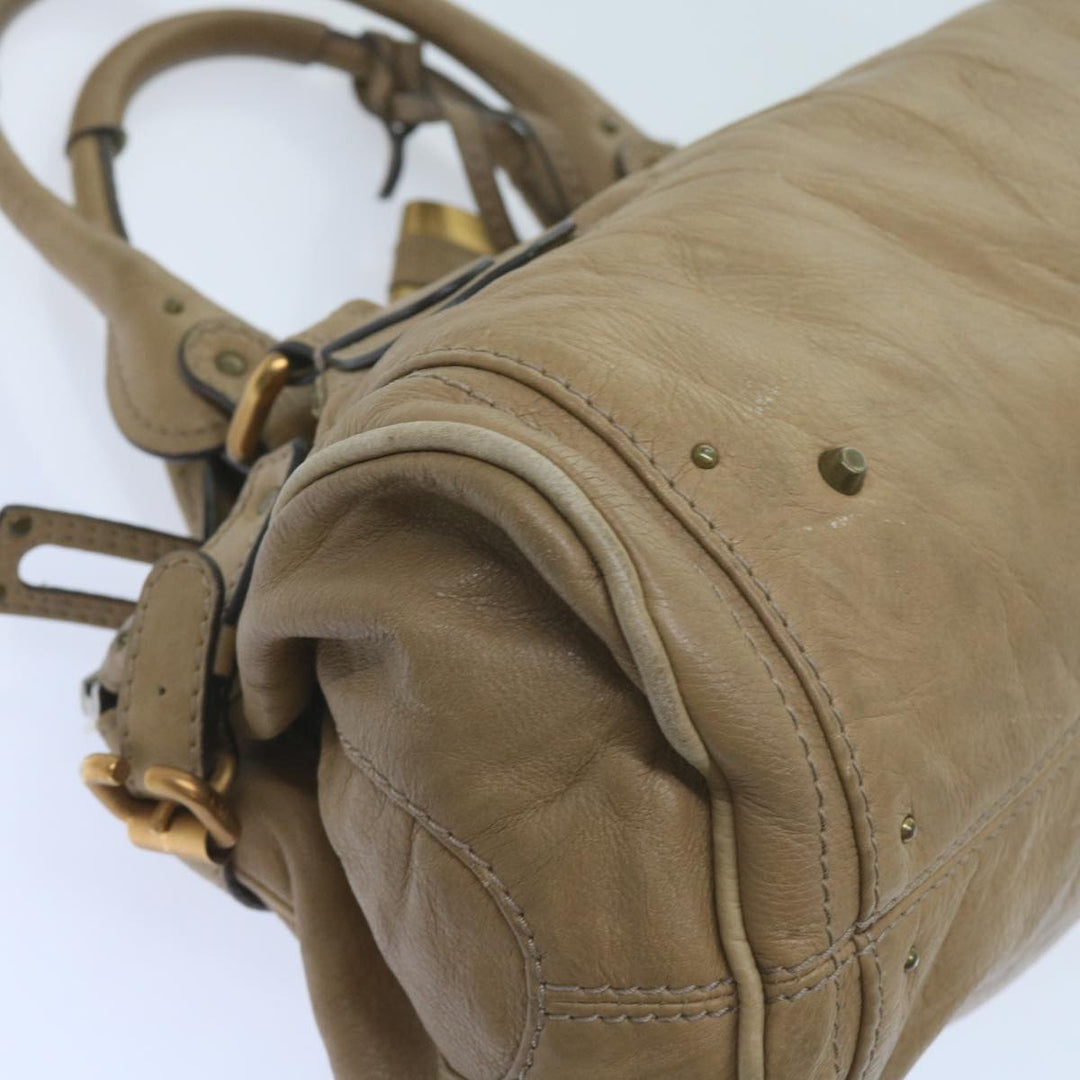 Chloe Paddington Hand Bag Leather Beige 60548