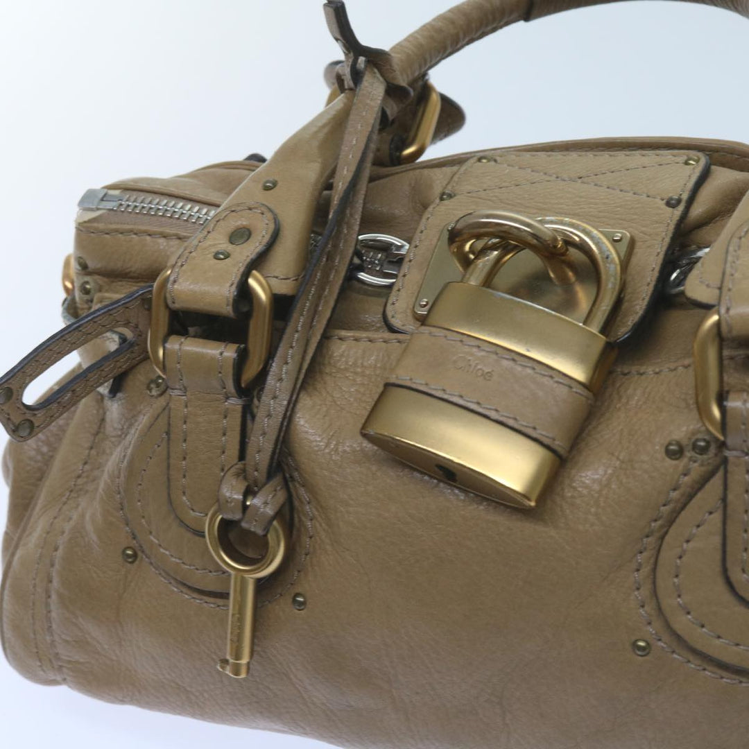 Chloe Paddington Hand Bag Leather Beige 60548