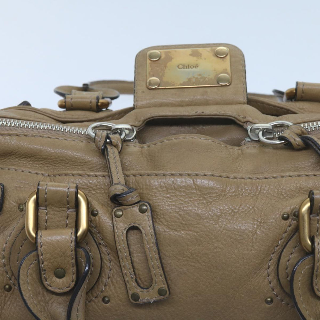 Chloe Paddington Hand Bag Leather Beige 60548