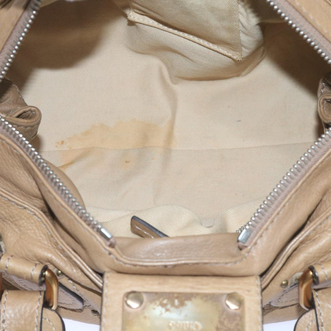 Chloe Paddington Hand Bag Leather Beige 60548