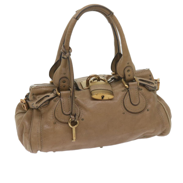 Chloe Paddington Hand Bag Leather Beige 60548