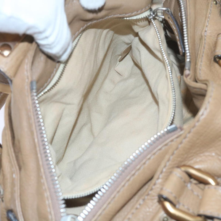 Chloe Paddington Hand Bag Leather Beige 60548