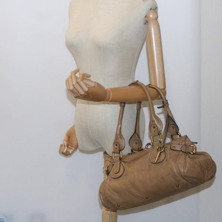 Chloe Paddington Hand Bag Leather Beige 60548
