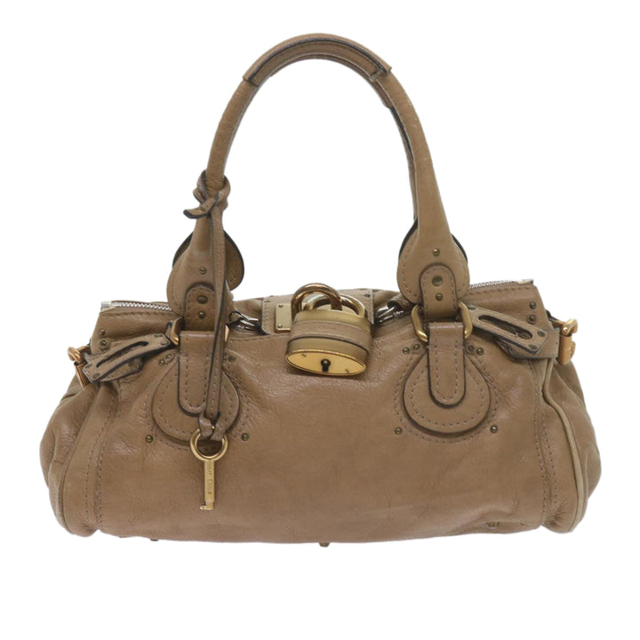 Chloe Paddington Hand Bag Leather Beige 60548