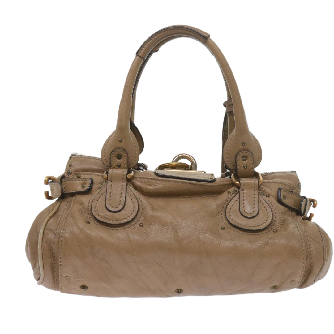 Chloe Paddington Hand Bag Leather Beige 60548