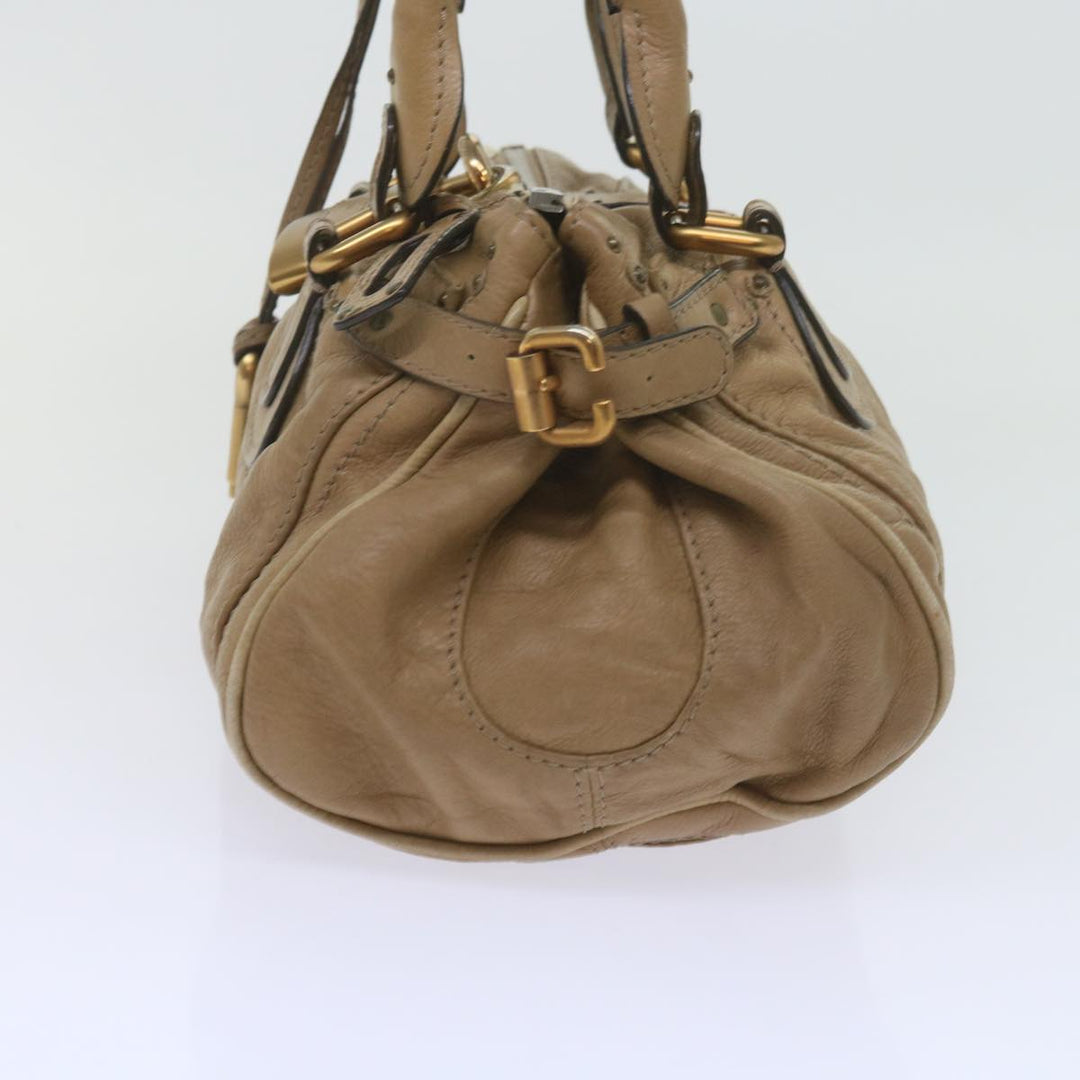 Chloe Paddington Hand Bag Leather Beige 60548