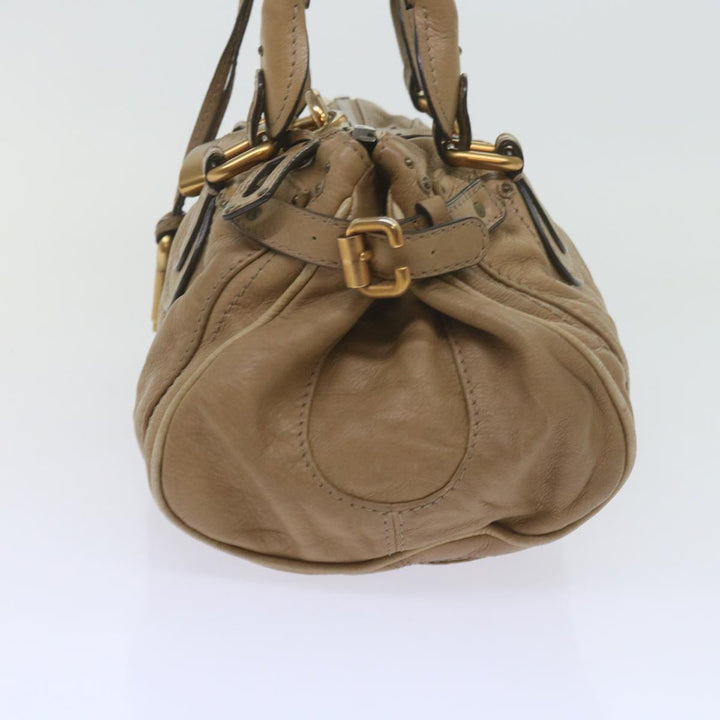 Chloe Paddington Hand Bag Leather Beige 60548