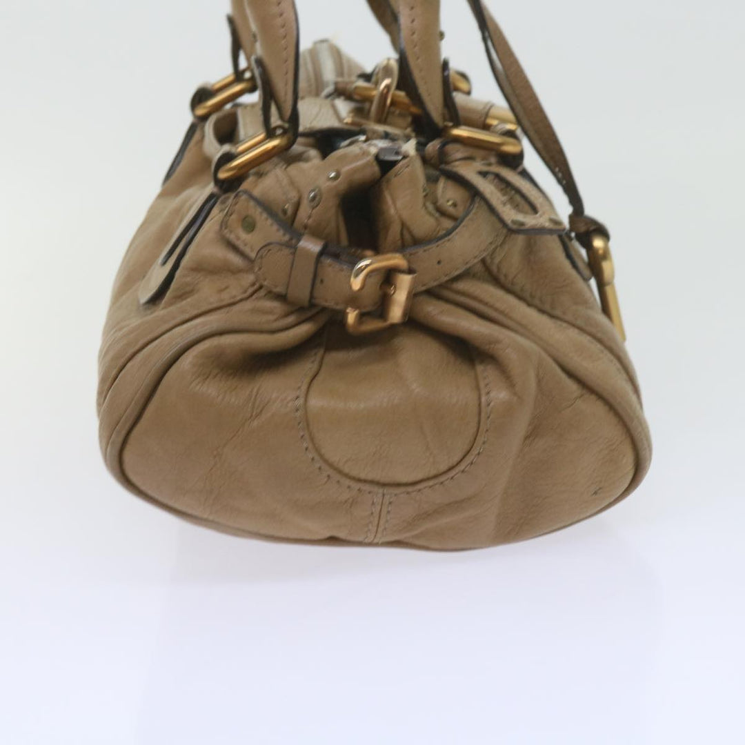 Chloe Paddington Hand Bag Leather Beige 60548