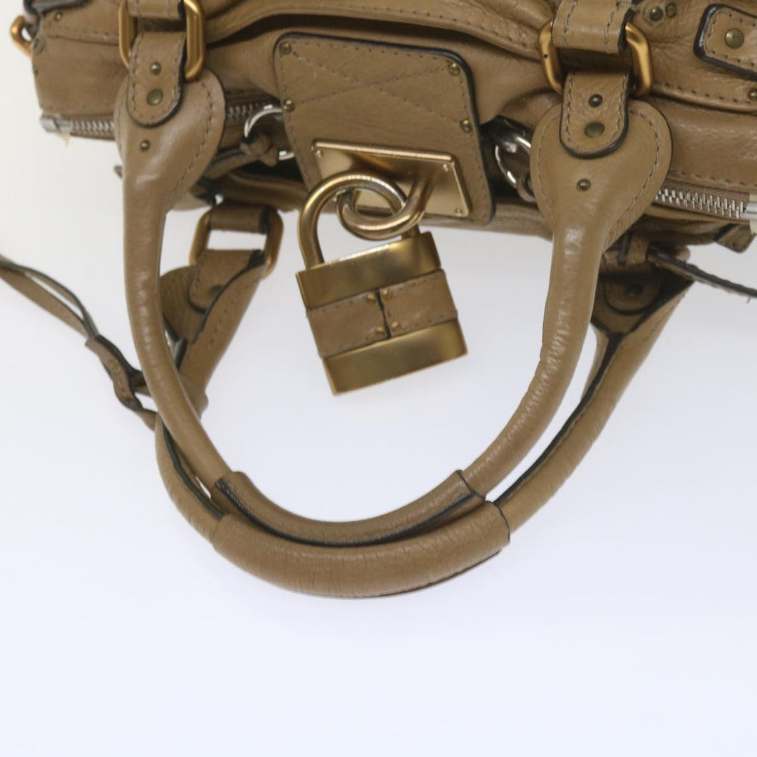 Chloe Paddington Hand Bag Leather Beige 60548