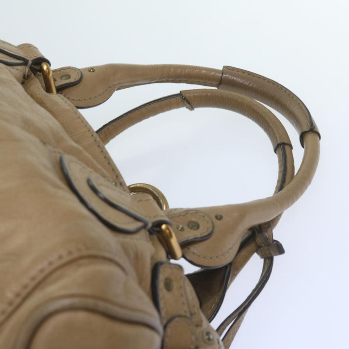Chloe Paddington Hand Bag Leather Beige 60548