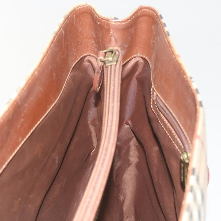 BURBERRYSs Nova Check Tote Bag PVC Leather Beige Auth 60590