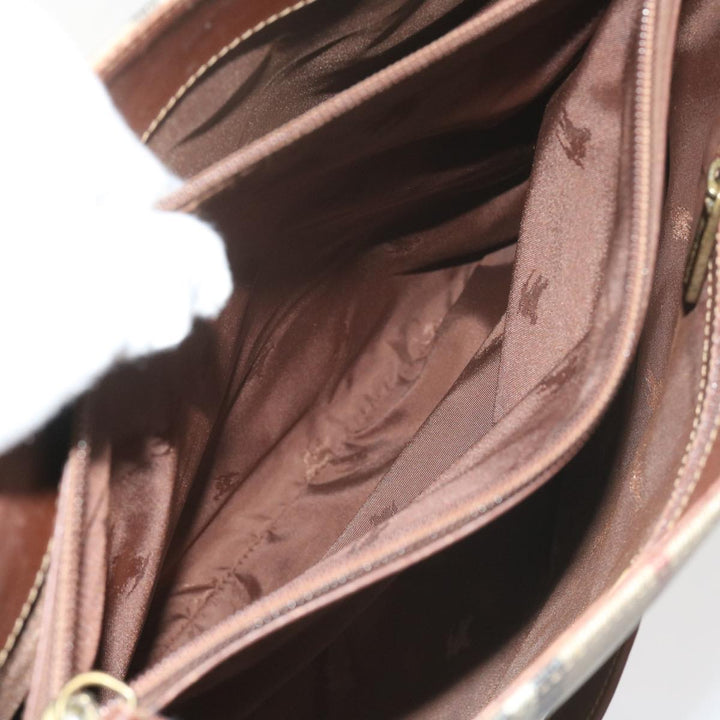 BURBERRYSs Nova Check Tote Bag PVC Leather Beige Auth 60590