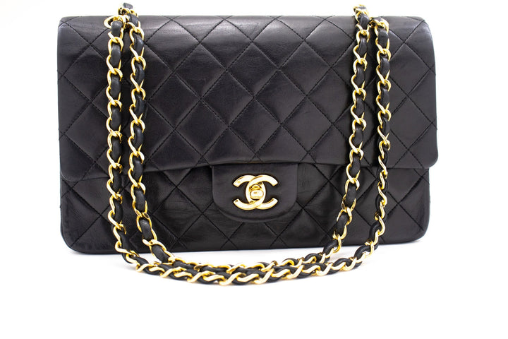 Top Quality Chanel Classic Double New 10" Chain Shoulder Bag Black Lambskin