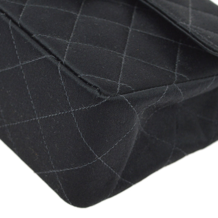 Top Quality Chanel Black Satin Mini Classic Square Flap Bag 17