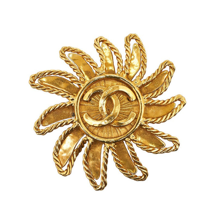 Top Quality Chanel Vintage Cocomark Sun Motif Brochure Gold  Ladies CHANEL