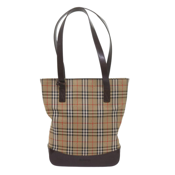 BURBERRYSs Nova Check Shoulder Bag Canvas Beige Auth 60870