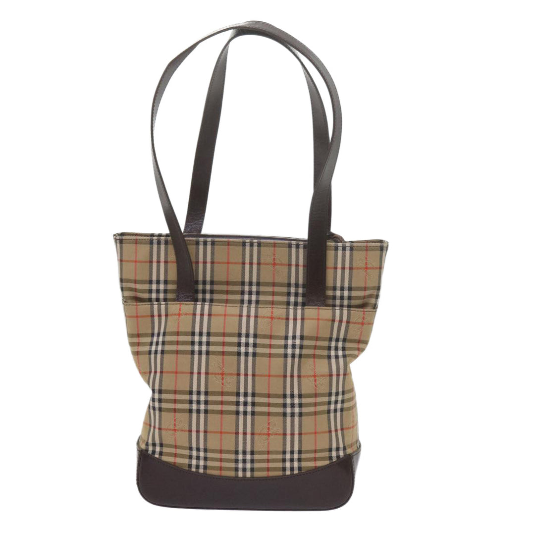 BURBERRYSs Nova Check Shoulder Bag Canvas Beige Auth 60870