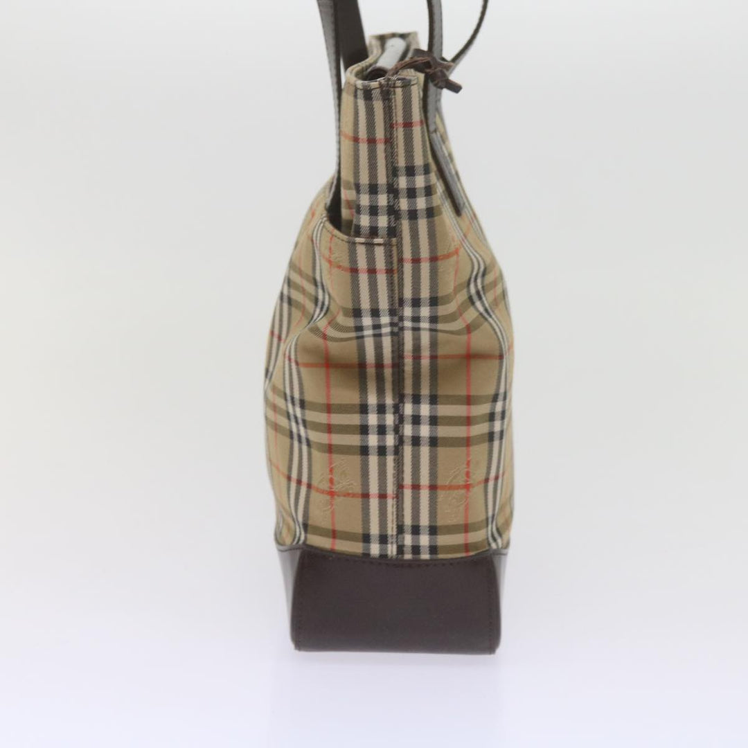 BURBERRYSs Nova Check Shoulder Bag Canvas Beige Auth 60870