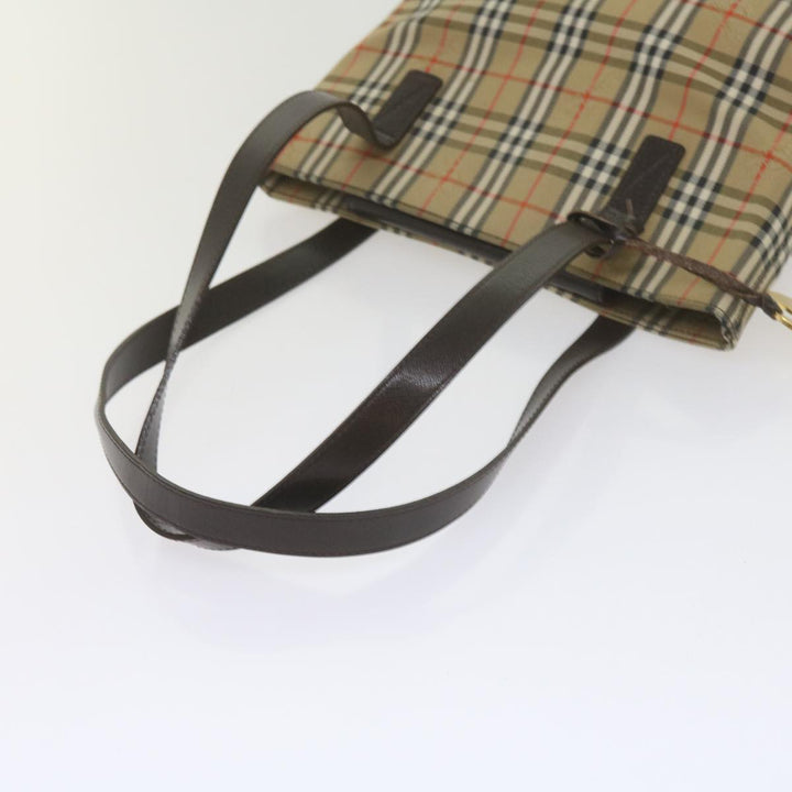 BURBERRYSs Nova Check Shoulder Bag Canvas Beige Auth 60870