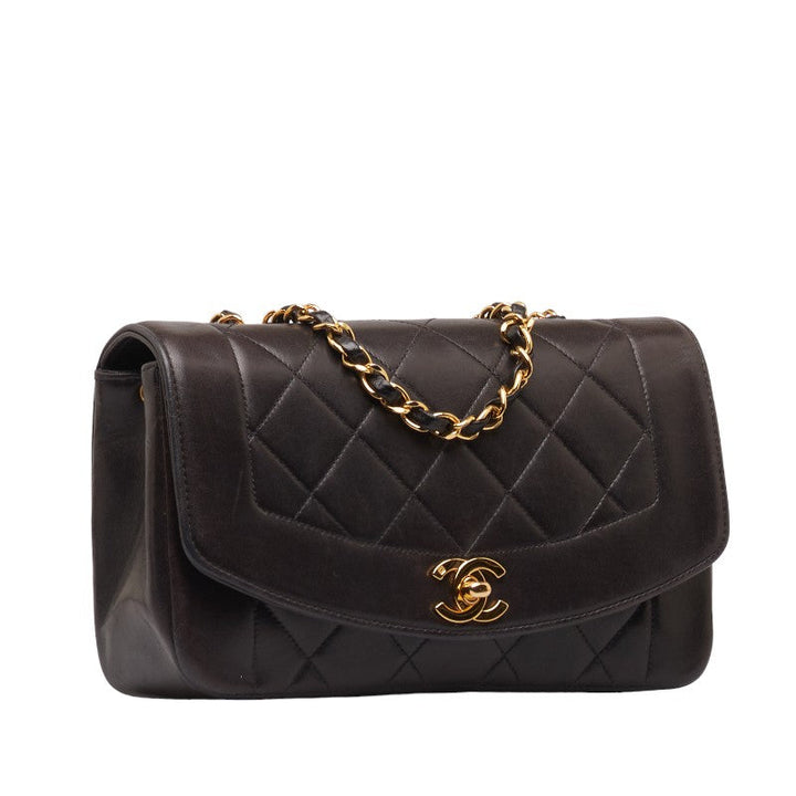 Top Quality Chanel Diana 23 Chain Shoulder Bag Black Lambskin Leather Ladies Chanel