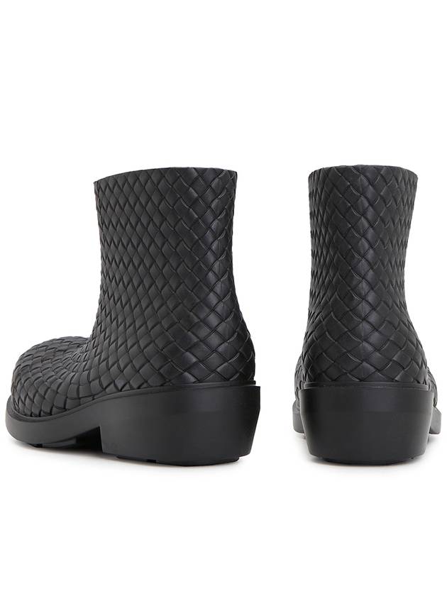 Bottega veneta Fireman Intrecciato Leather Ankle Boots Black