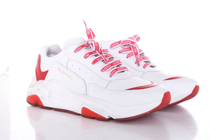 Valentino White And Red Sneakers SZ 9.5