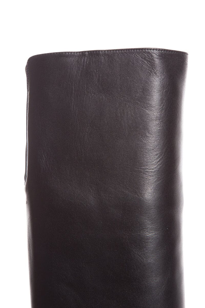 Stuart Weitzman Black Nappa Leather Round Toe Boots SZ 7