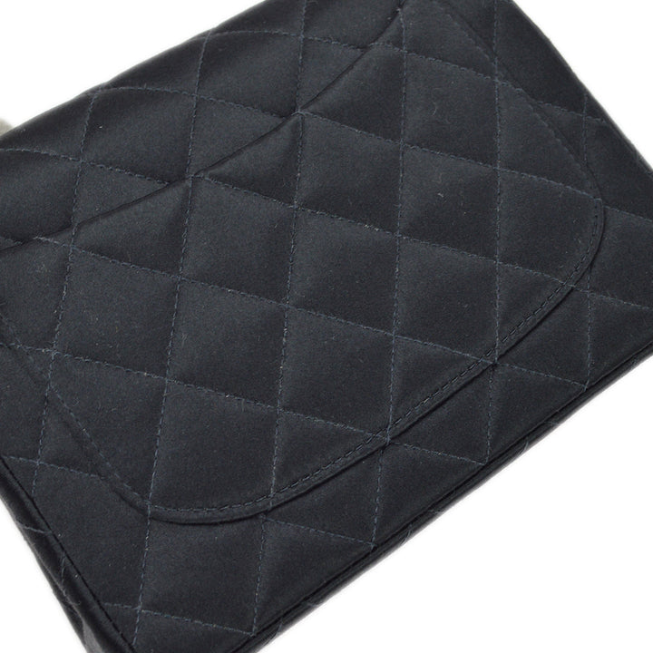 Top Quality Chanel Black Satin Mini Classic Square Flap Bag 17