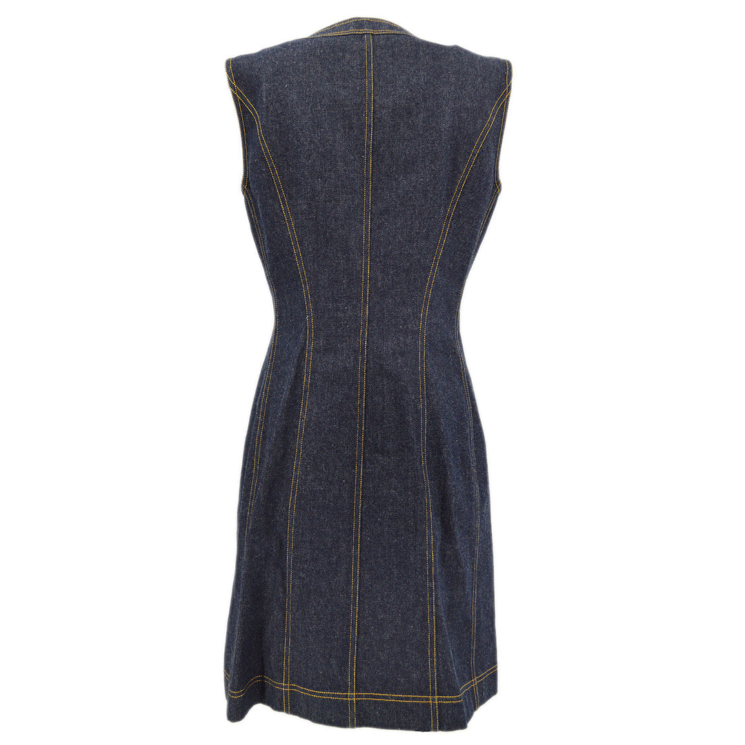 Top Quality Chanel Sleeveless Denim Dress Indigo E97 #42