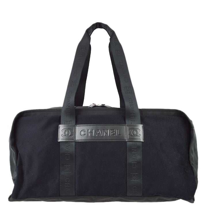 Top Quality Chanel Black Felt Sport Line Duffle Gym Bag
