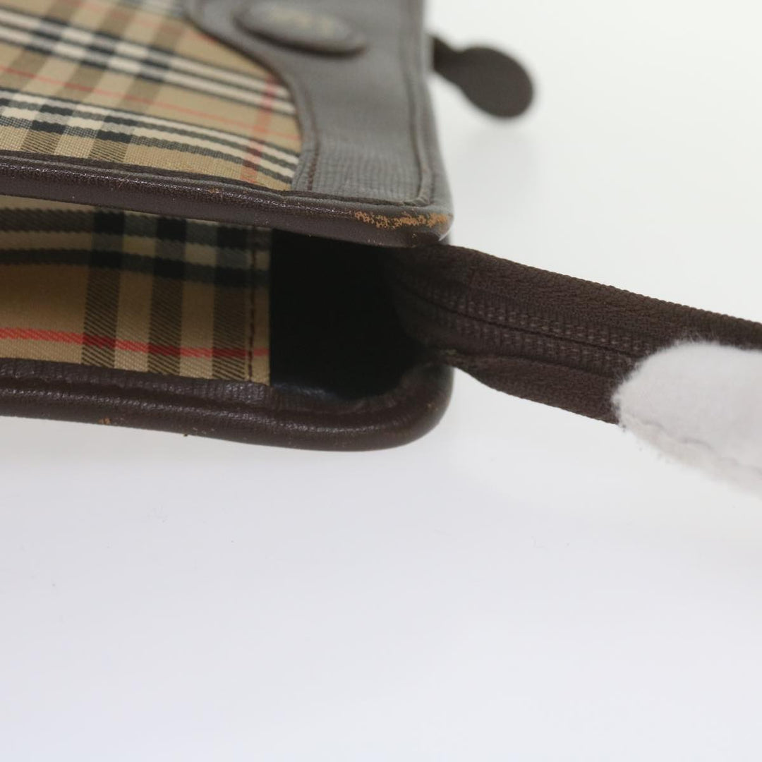 BURBERRYSs Nova Check Clutch Bag Canvas Beige Auth 61210