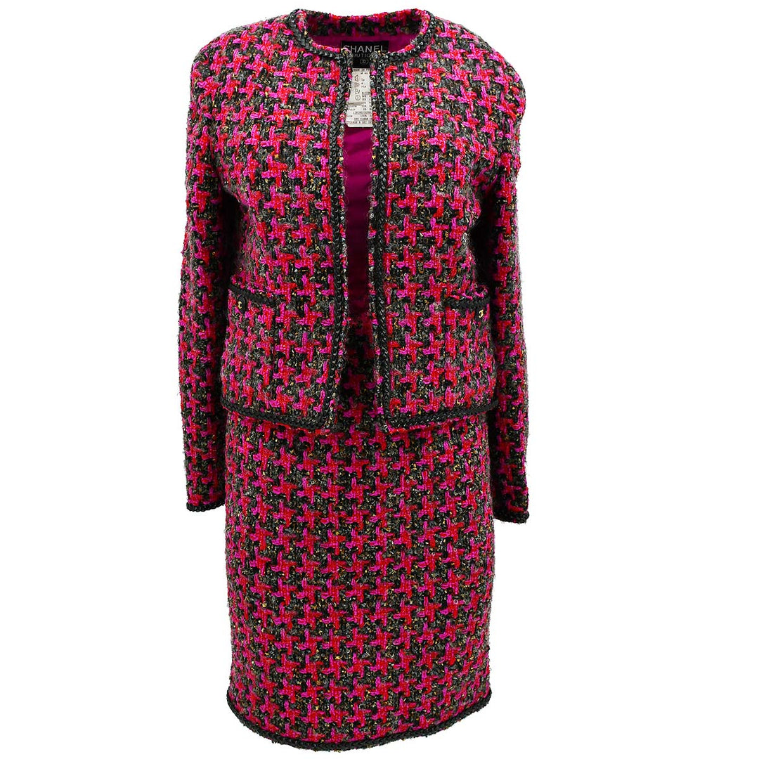 Top Quality Chanel Setup Suit Jacket Skirt Black