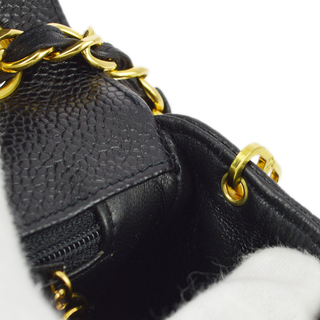 Top Quality Chanel Black Caviar Classic Flap Mademoiselle Chain Shoulder Bag